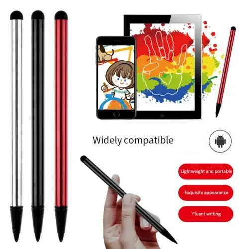 2pcs 2 en 1 lápiz óptico bolígrafo capacitivo resistivo para pantalla táctil