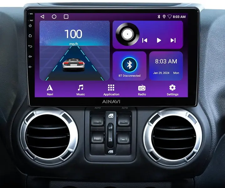Pantalla táctil capacitiva de Android Auto en un automóvil2