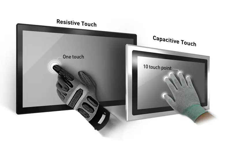 computadoras con pantalla táctil resistiva frente a capacitiva