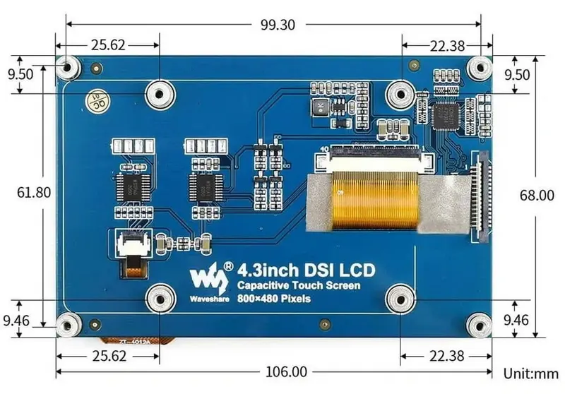 4 DSI شاشة تعمل باللمس بالسعة ل Raspberry Pi