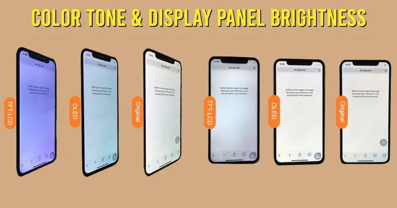 درجة اللون وسطوع لوحة العرض