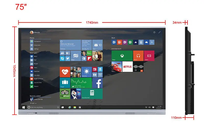 شاشة شاشة تعمل باللمس بالسعة
