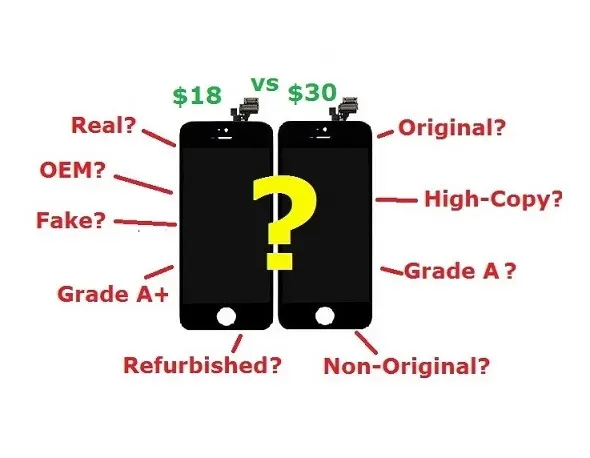 pantallas LCD originales frente a no originales OEM-iPhone