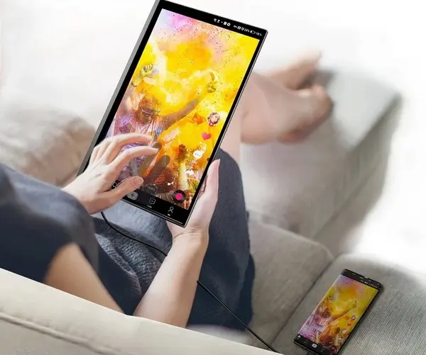 Sensor de gravedad con pantalla táctil de monitor portátil 4K Rotación automática