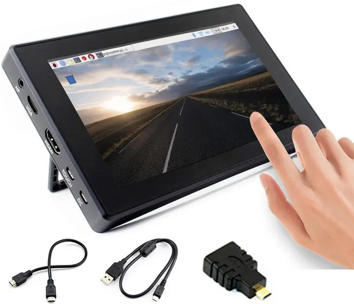 شاشة تعمل باللمس بالسعة 7 بوصة HDMI