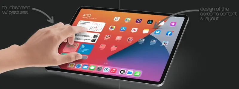 مثال على iPad UXUI