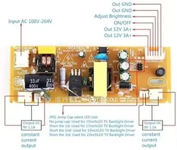 Placa de alimentación de TV LED LCD de 19 pulgadas
