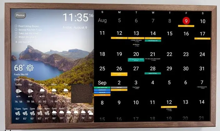 Pantalla de calendario táctil