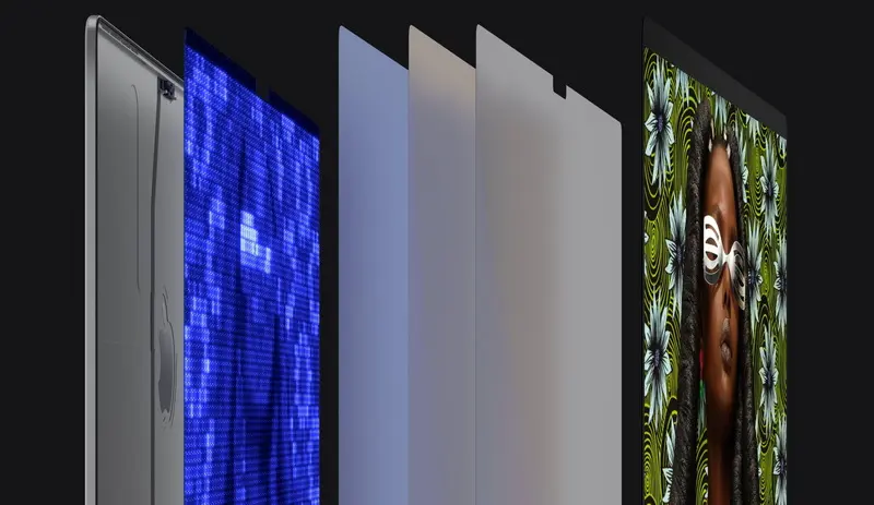 Interne Struktur des Laptop-Displays