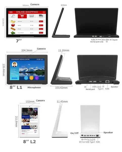 Tableta con pantalla táctil capacitiva de 14 pulgadas rk3566 2g 16g android 11