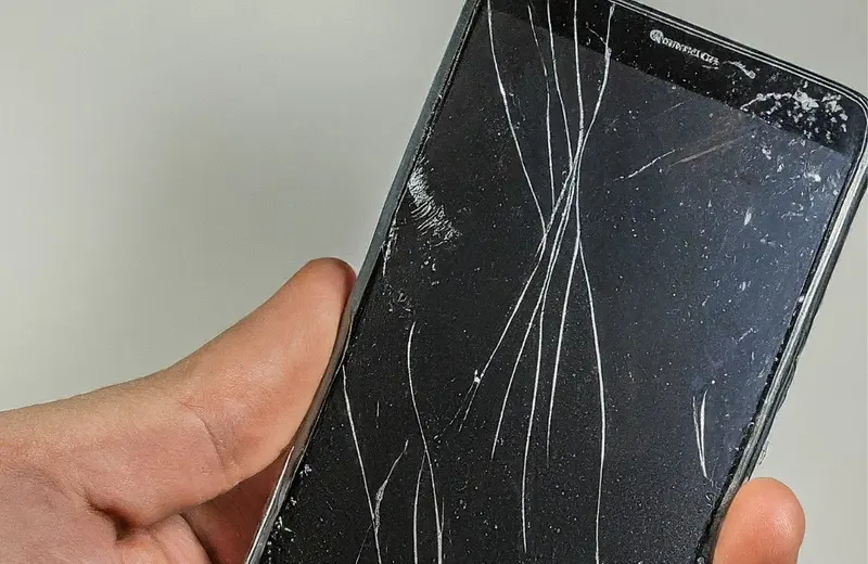 un teléfono con pantalla LCD break