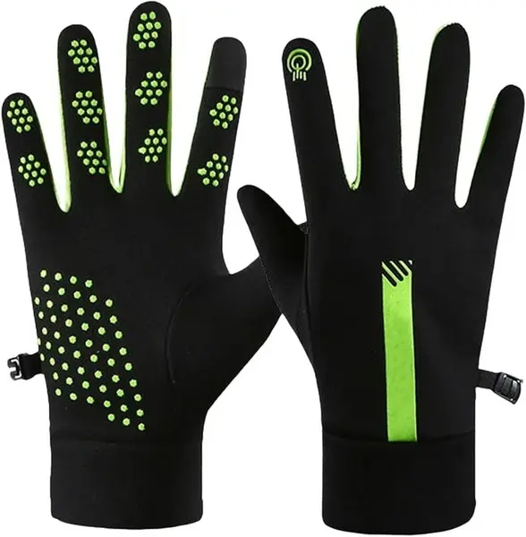 قفازات ميرينو للطقس البارد الأخضر