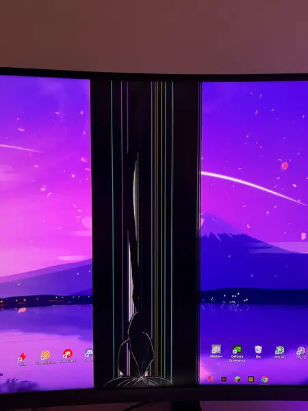 Una pantalla LCD rota