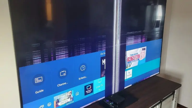 pantalla rota de la TV