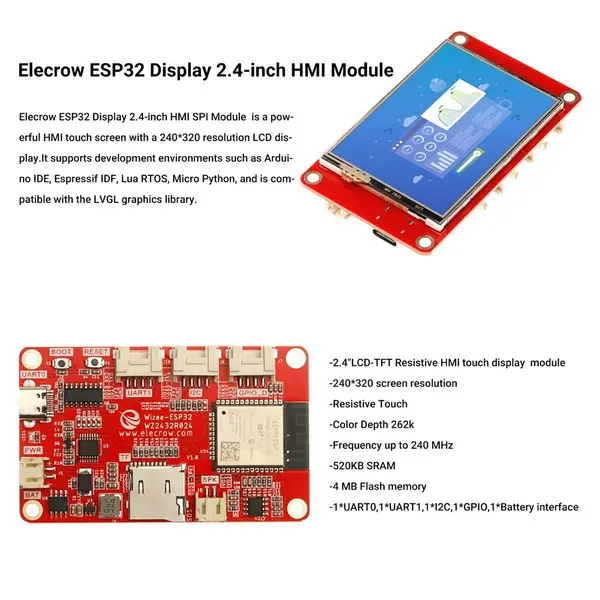 ESR32 شاشة 2.4 بوصة HMI Module