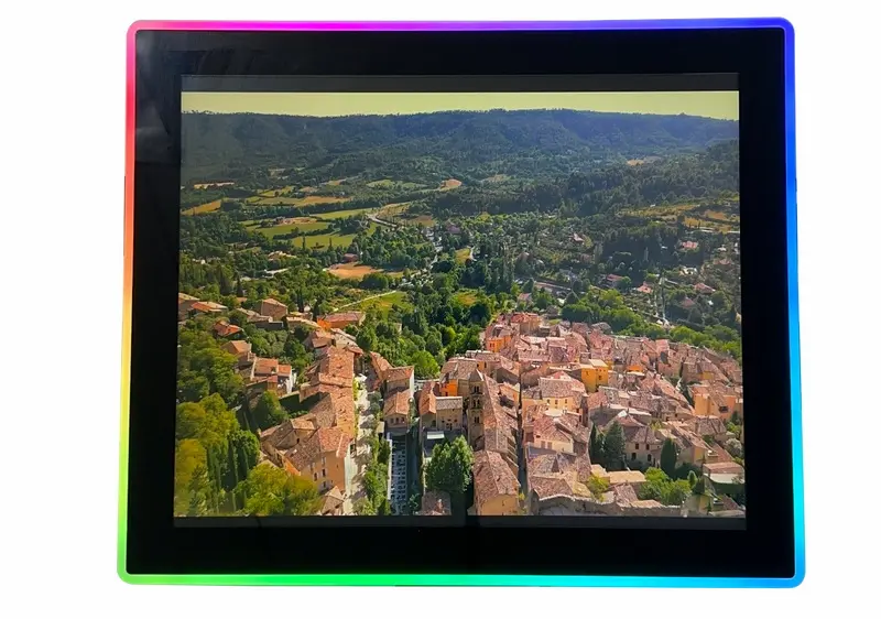 Monitor de pantalla táctil con bisel acrílico capacitivo de luz LED de 19 pulgadas