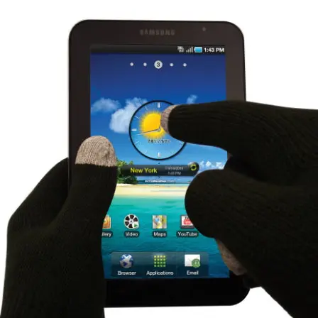 شاشة تعمل باللمس بالسعة مع قفازات سوداء 3