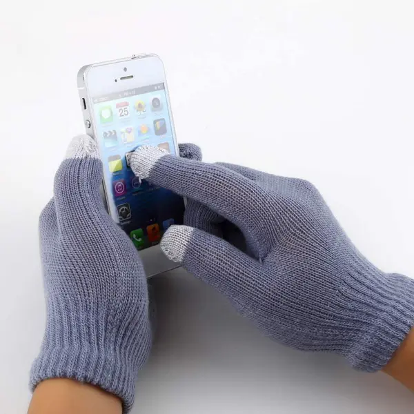 شاشة تعمل باللمس بالسعة مع قفازات رمادية