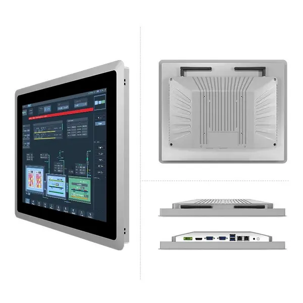 Control de automatización de pantalla táctil capacitiva Ipc Ppc Computadora de panel industrial sin ventilador