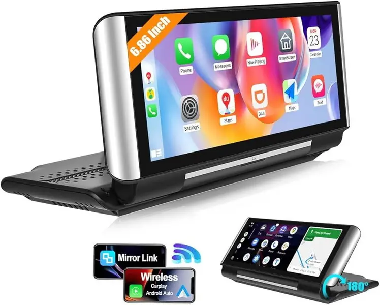 Estéreo portátil plegable para coche con Apple Carplay inalámbrico Android Estéreo portátil plegable para coche con Apple Carplay inalámbrico Android