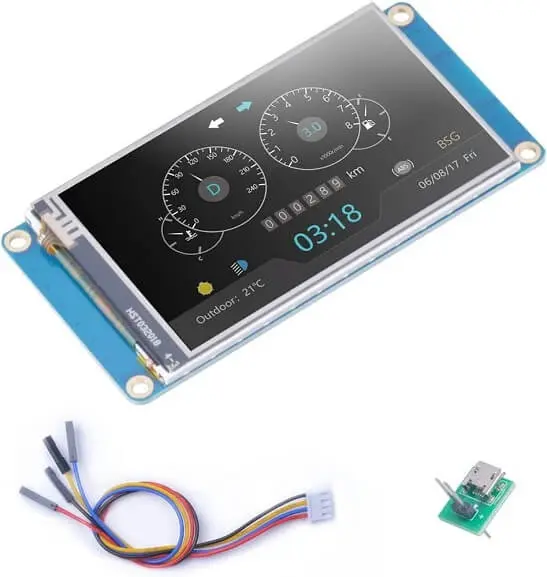 Se muestra una pantalla LCD TFT a color