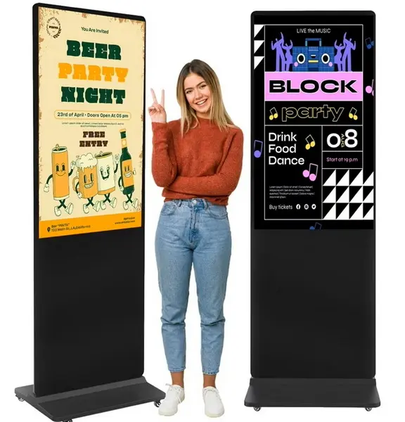 Pantalla LCD de quiosco de publicidad de señalización digital de pie de piso interior de 49 pulgadas