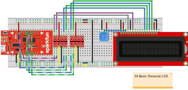 ESP8266 Thing Parallel 5V LCD Fritzing