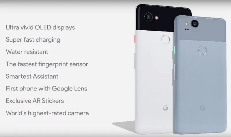 introducción del teléfono con pantalla táctil capacitiva frontal Pixel 2