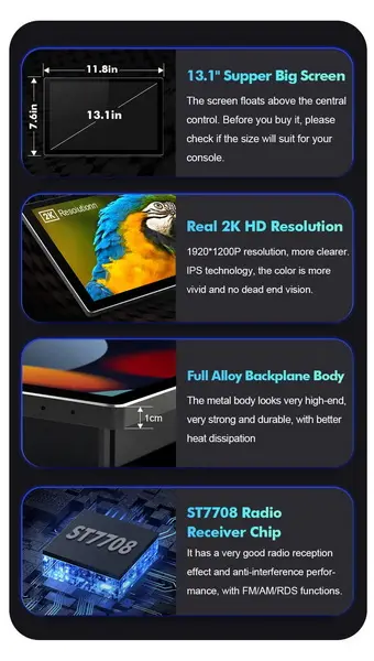 Reproductor de radio multimedia para coche Android10
