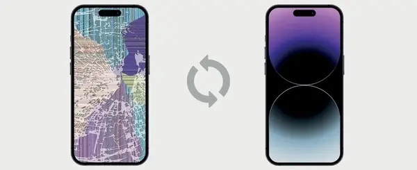 letrero de reparaciones de iPhone realista moderno