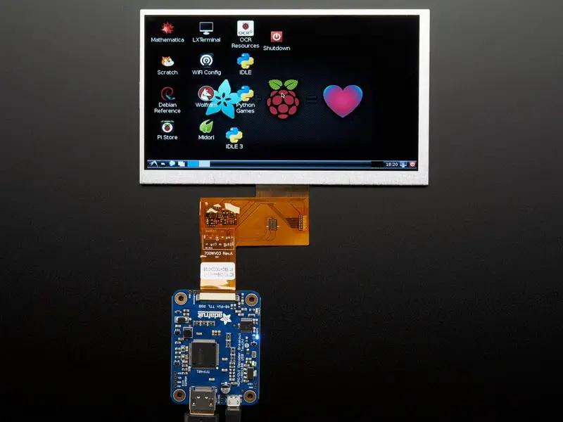 Pantalla TFT de 40 pines 800x480 sin pantalla táctil adafruit