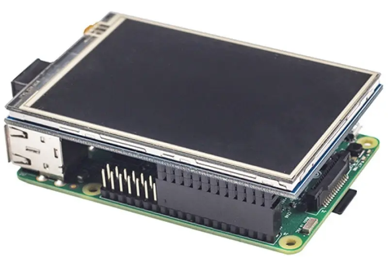 شاشة TFT LCD مقاس 3.5 بوصة مثبتة على Raspberry Pi