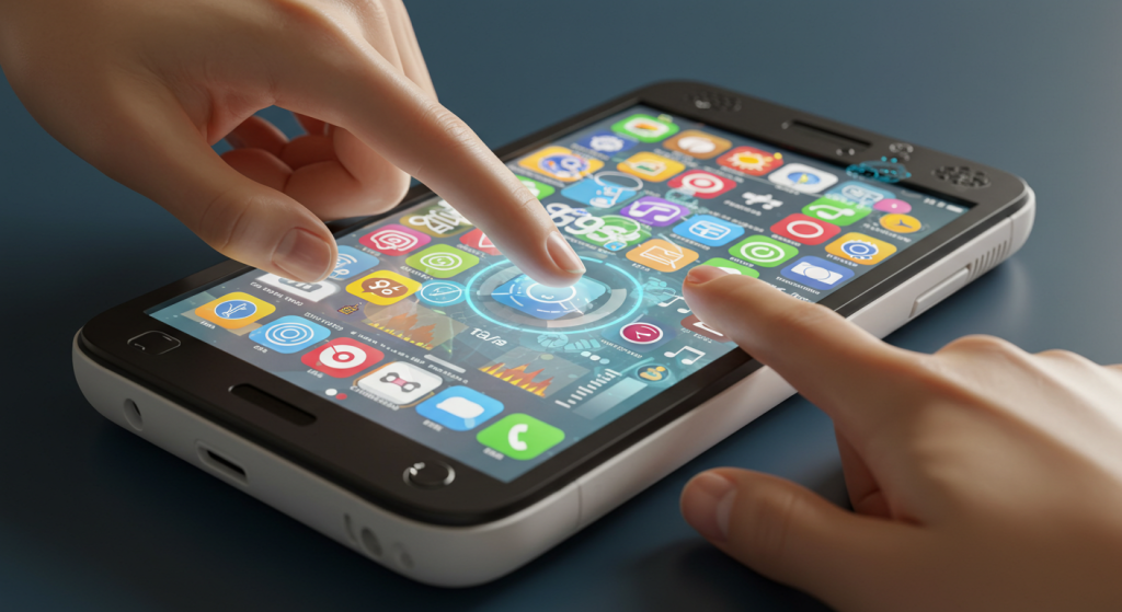 Handheld device touch screen